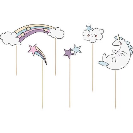 123986 partydeco zapich do dortu jednorozec 5 ks