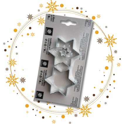 Sada vykrajovátek hvězda se středem - 48 mm