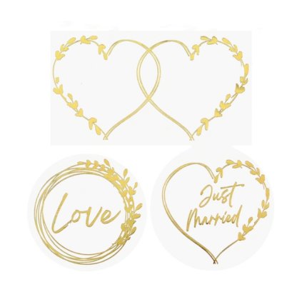 0025823 samolepky love just married 16 ks 600