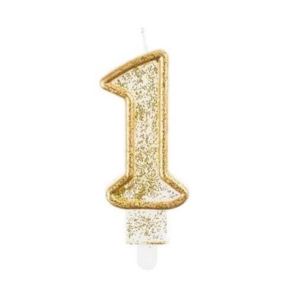 0005606 svicka narozeninova cislice 1 zlata 75 cm 600