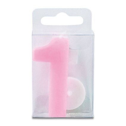 295178 svicka ve tvaru cislice 1 mini ruzova stadter