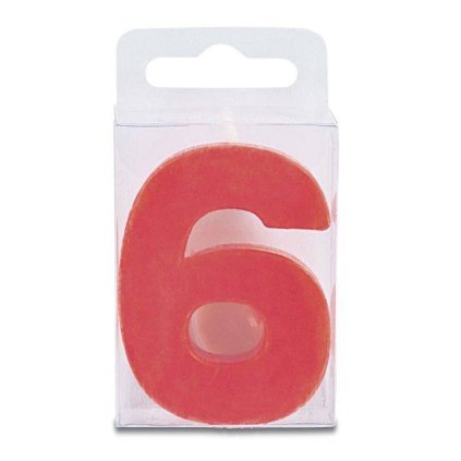294695 svicka ve tvaru cislice 6 mini cervena stadter
