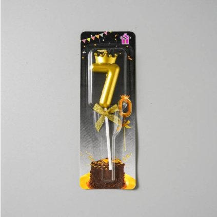 338654 svicka zlata s korunkou cislo 7