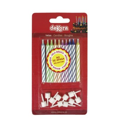 235028 1 dortove svicky barevne se zapichem 10ks nesfouknutelne znovu se zapali dekora