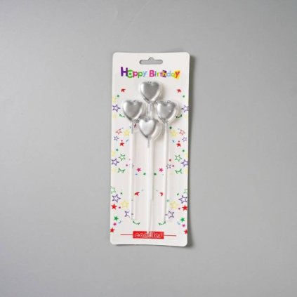 338483 svicky srdce stribrne 4 ks