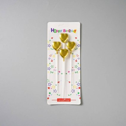 338393 svicky srdce zlate 4 ks