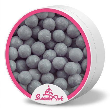 Cukrové perly, stříbrné matné 7mm 80g
