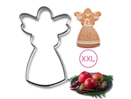Plechové vykrajovátko na MAXI perník, Anděl 20cm