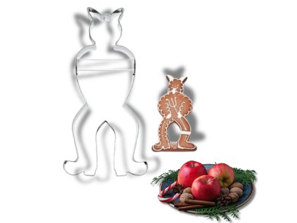 Plechové vykrajovátko na velký perník, Čert 15 cm