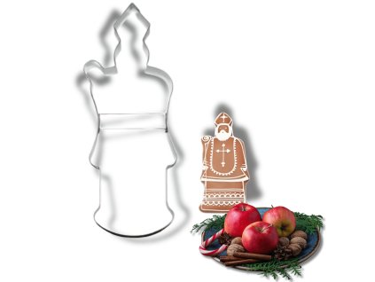 Plechové vykrajovátko na velký perník, Mikuláš 16cm