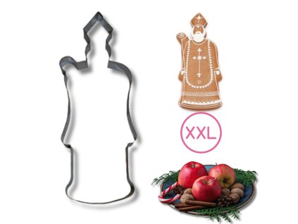 Plechové vykrajovátko na MAXI perník, Mikuláš 23cm