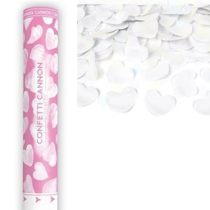 0025020 vystrelovaci konfety bila srdce 40 cm 600