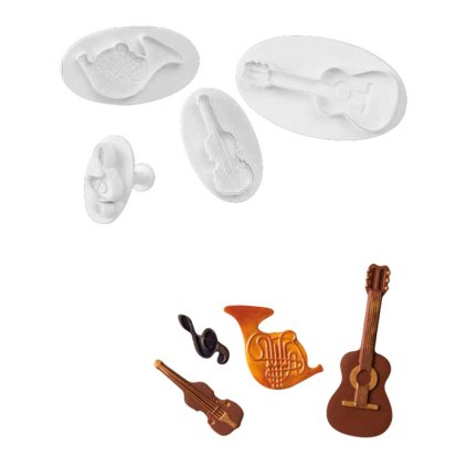 13001 vytlacovac vykrajovatko plast hudebni nastroje 4 ks sada