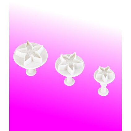 13103 vytlacovac vykrajovatko plast sada 3ks kvet prum 3 5cm v 5cm