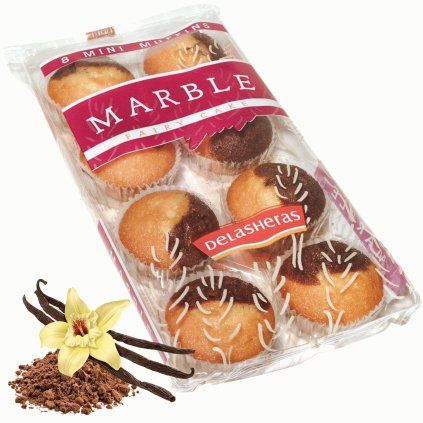 Španělské trvanlivé cupcakes pro jedlý papír 8 ks - mramorové