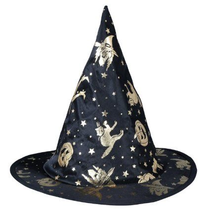 0033456 klobouk carodejnice cerny se zlatym potiskem 600