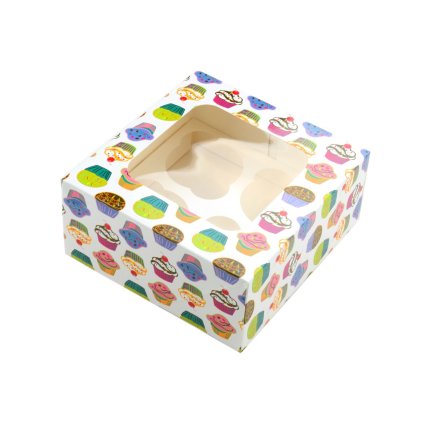 Barevná krabice na 4 cupcakes košíčky Cake Masters 2 ks