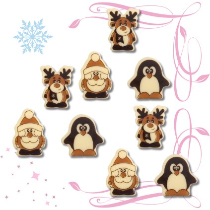 Čokoládová dekorace - zimní figurky 24 ks