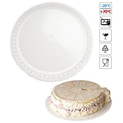 7115 podlozka pod dort s krajkou plast prum 45cm bila 3 ks bal
