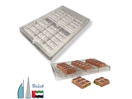 Polykarbonátová forma na malé čokoládové tabulky Dubaj