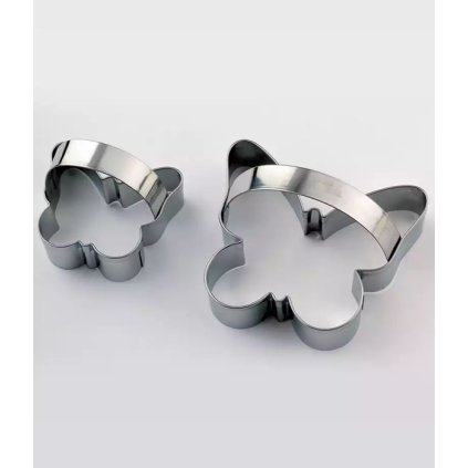 12464 vykrajovatko nerez s drzadlem sada 2ks motyl prum 9 a 6 v 2cm