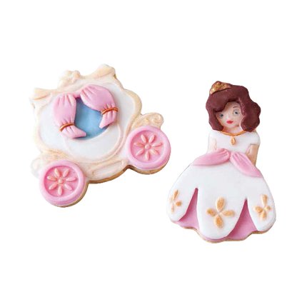 13013 vytlacovac vykrajovatko plast kocar s princeznou 2 ks sada