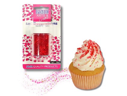 Sypání Glitter Flakes - červené 7g