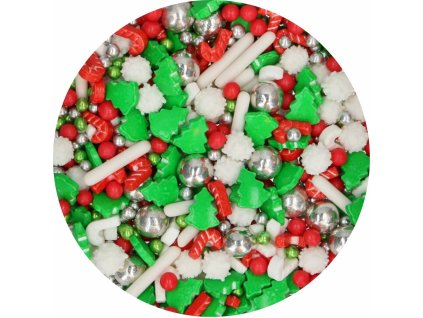 Vánoční přání sypání 3D sprinkle medley 70 g: cukrářské potřeby pro pečené dobroty