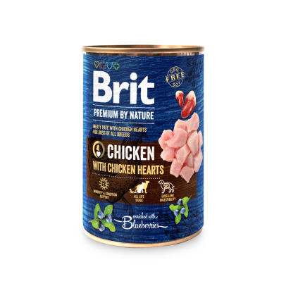 532901 brit premium by nature konzerva pro psy kureci srdicka 400 g