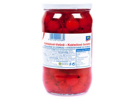 aro Koktejlové třešně červené se stopkou 720 ml