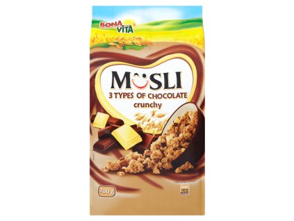 BONAVITA Müsli 3 druhy čokoládové 700 g