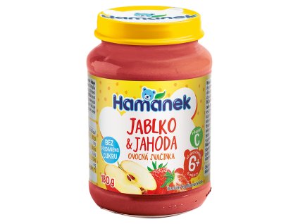Hamánek Příkrm ovocný jablko&jahoda (bez přidaného cukru) 180 g