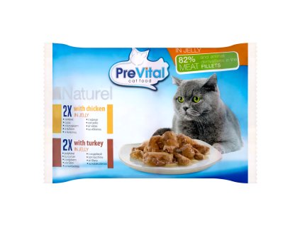 PREVITAL Kapsička kuřecí-krůtí pro kočky 4 x 85 g