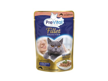 PreVital Kapsičky pro kočky losos 28 ks (28 x 85 g)