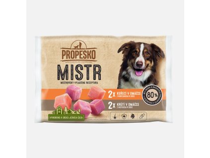 PROPESKO Mistr Kuřecí a krůtí v omáčce 4 x 85 g