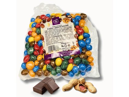 Barevné čokoládové mini vajíčka z čokolády - arašídy v čokoládě 500g