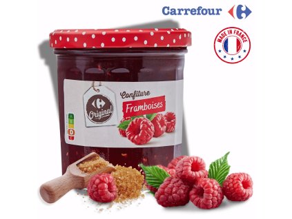 Džem Carrefour malinový se třtinovým cukrem 370 g