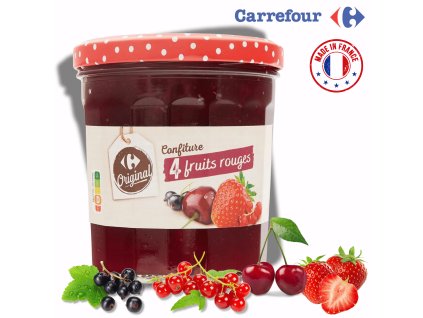 Džem Carrefour ze 4 druhů zahradního ovoce 370 g