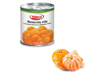 Mandarinky bez přidaného cukru v hroznové šťávě 314 ml