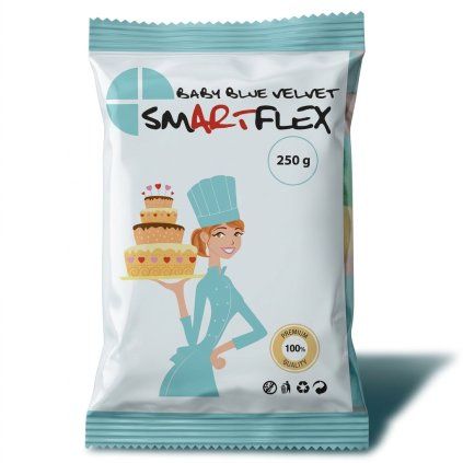 250g Potahovací dortová hmota SMARTFLEX, Bleděmodrá - Vanilka