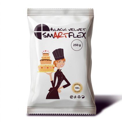 250g Potahovací dortová hmota SMARTFLEX, Černá - Vanilka