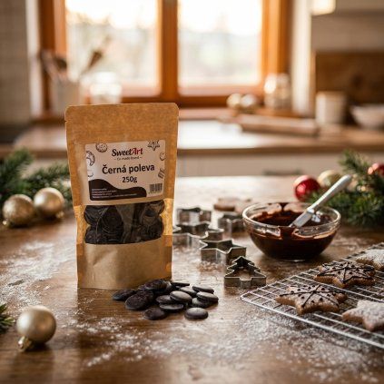 Černá cukrářská poleva 250g