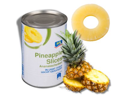 Thajský ananas - PLÁTKY, kompot ve sladkém nálevu 565g
