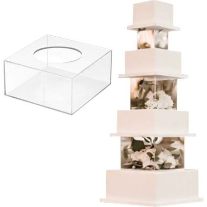 371546 akrylovy plnitelny hranaty stojan na dort mezipatro 25x15cm cakesicq