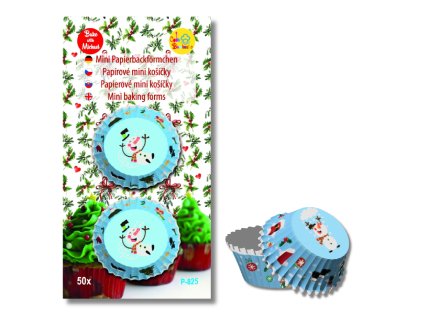 Papírové košíčky na pralinky a vánoční cukroví 50ks | Sněhulák