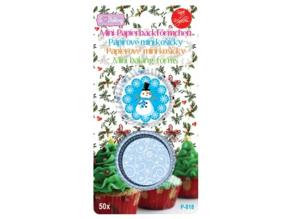 196448 1 alvarak papirove kosicky na pralinky snehulak a snehove vlocky 50 ks