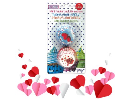 Papírové košíčky na pralinky 50ks | Valentýnská srdíčka