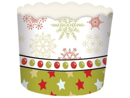 126830 alvarak pevne kosicky na muffiny bilo zelene se snehovymi vlockami 24 ks