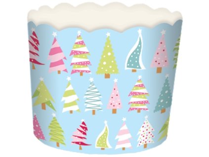 126824 alvarak pevne kosicky na muffiny modre s vanocnimi stromecky 24 ks