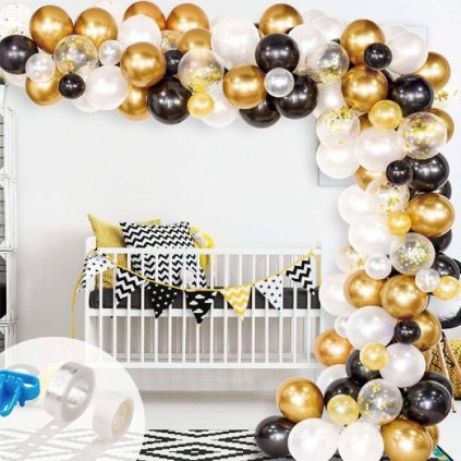322744 balonkova girlanda zlato cerna 154ks cakesicq